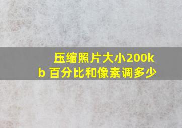 压缩照片大小200kb 百分比和像素调多少